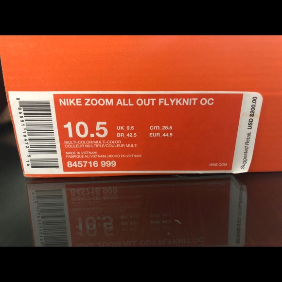 MENS NIKE ZOOM ALL OUT FLYKNIT OC TRAINING SHOES - Picture 8 of 8